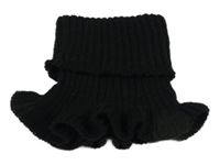 Černá žebrovaná pletená vsadka s rolákom