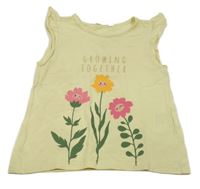 Žlté tričko s kvetinami H&M