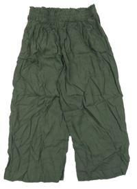 Khaki ľahké culottes nohavice Y.F.K.