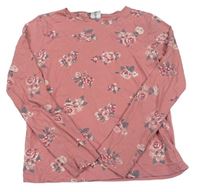 Staroružové pyžamové kvetované tričko zn. page