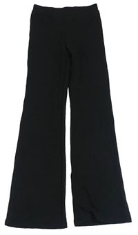 Černé žebrované flare legíny H&M