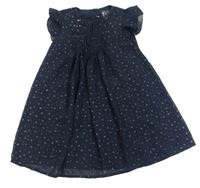 Tmavomodré šifónové šaty s hviezdami zn. Primark