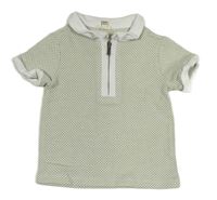Zeleno-bílé vzorované polo tričko River Island