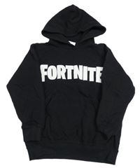 Čierna mikina s nápisom a kapucí - Fortnite