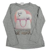 Sivé melírované tričko s psíkom