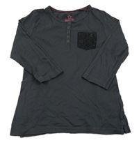 Tmavosivé tričko s kapsou z flitrů Pepperts