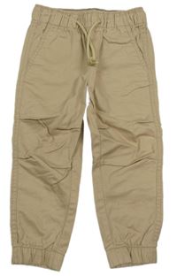 Svetlobéžové plátenné cuff nohavice H&M