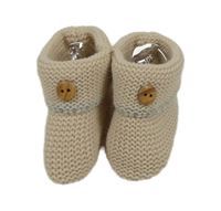 Nové - smetanové pletené capáčky s knoflíky 