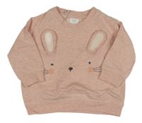 Svetloružová melírovaná mikina s koněm Next