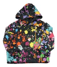 Čierno-farebná flekatá mikina s kapucňou shein