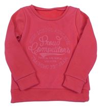 Ružová mikina s nápisom