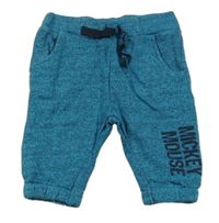 Modro-čierne melírované tepláky s nápisom Disney