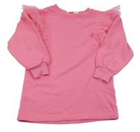 Ružová mikina s tylovymi volániky H&M