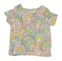 Bílo-barevné tričko s duhami Next