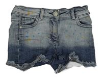 Modro-tmavomodré riflové kraťasy s puntíky Next