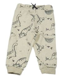 Světlebéžové melírované tepláky s dinosaury Dopodopo