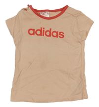 Svetloružové tričko s logom Adidas