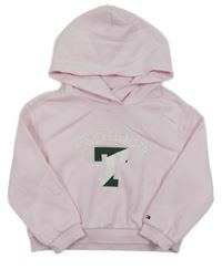 Světlerůžová mikina s logem a kapucí Tommy Hilfiger