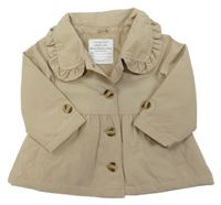Béžový šusťákový podzimní kabát s límečkem Primark