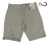 Nové - šedé plátěné chino kraťasy Denim Co.