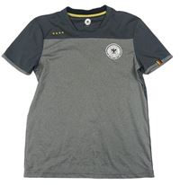 Tmavošedo-melírované športové tričko s potlačou