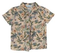 Marhuľová kvetovaná košeľa s listami Primark