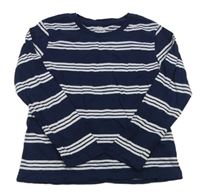 Tmavomodro-bílé pruhované triko H&M