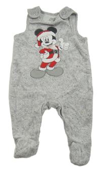 Šedé melírované sametové dupačky s Mickeym C&A