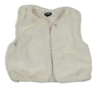 Biela kožušinová podšitá vesta zn. Kiabi