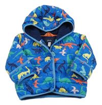 Modrá šušťáková zateplená bunda s diny a kapucňou Joules