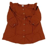 Cihlové mušelínové šaty s límečkem LC Waikiki