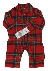 Nové - Červeno-modro-zelený kostkovaný overal Matalan