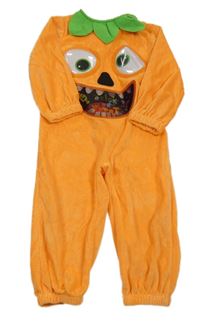 Kockovaným - Oranžový zamatový overal - tekvica F&F