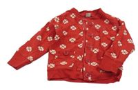 Červeno-smotanová prepínaci mikina s čtyřlístky Polarn O. Pyret