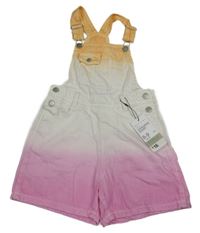 Nové - Bielo-ružovo-oranžové rifľové na traké kraťasy Primark