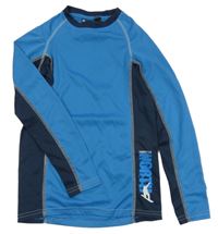 Modro-tmavomodré funkčné tričko s nápisom Crivit