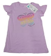 Nové - Lila tričko s motýlkem Topomini