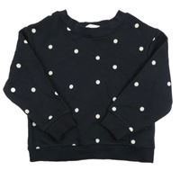 Tmavomodro-biela bodkovaná á mikina H&M