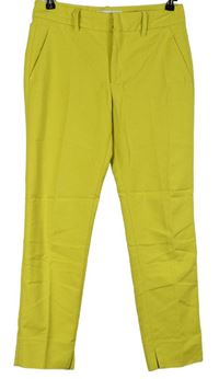 Dámské citrónové chino crop kalhoty Zara 