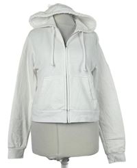 Dámska biela crop mikina s kapucňou H&M