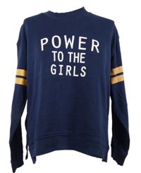 Dámská tmavomodrá mikina s nápisem s pruhy H&M