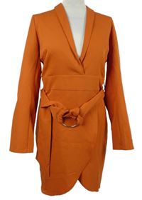 Dámské oranžové šaty s páskem Love & Other Things