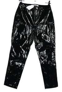 Nové - Dámské černé latexové kalhoty Miss Selfridge 