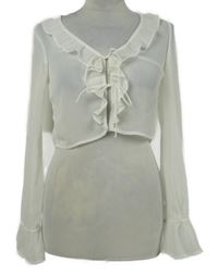 Dámská bílá šifonová crop halenka H&M