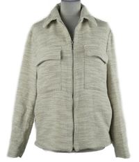 Pánská smetanová melírovaná košilová bunda Zara 