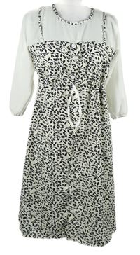 Dámské černo-bílé vzorované šaty H&M