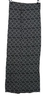 Dámska čierno-biela vzorovaná dlhá sukňa Signage