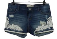 Dámské tmavomodré riflové kraťasy s krajkou Janina 