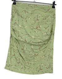 Dámska svetlozelená kvietkovana tehotenské á sukňa