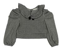 Čierno-biela vzorovaná crop mikina s golierikom Matalan